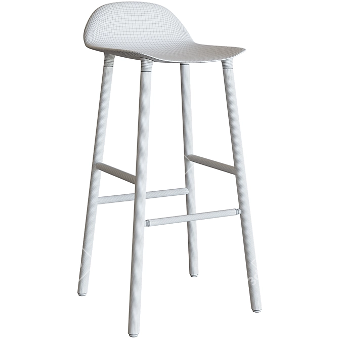 Wooddi Group Barstool Chair: Stylish and Comfortable 3D model image 3