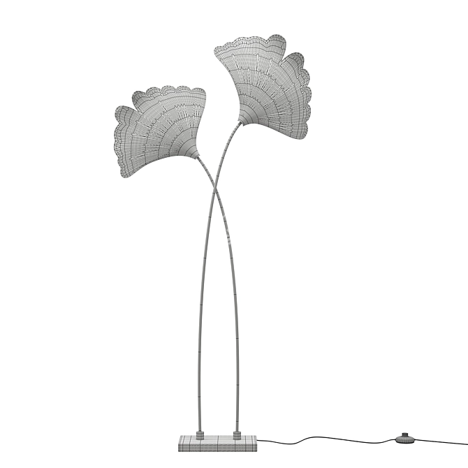 Ginkgo Brass Sculptural Floor Lamp 3D model image 2