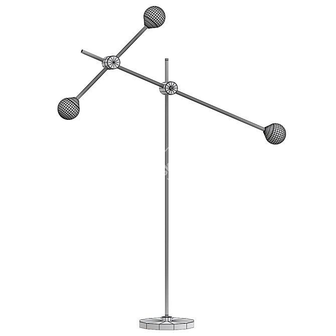 Elegant Tilt Design Lamp 3D model image 2