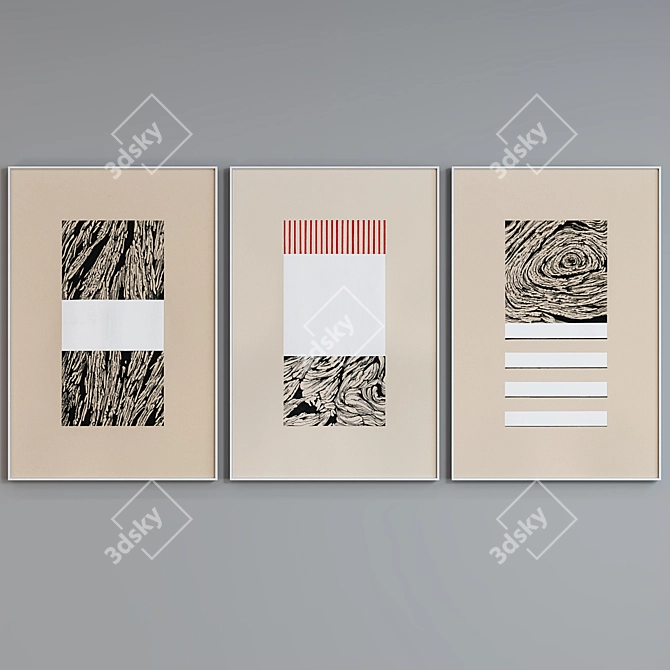 Modern Abstract Picture Frame Set 3D model image 2