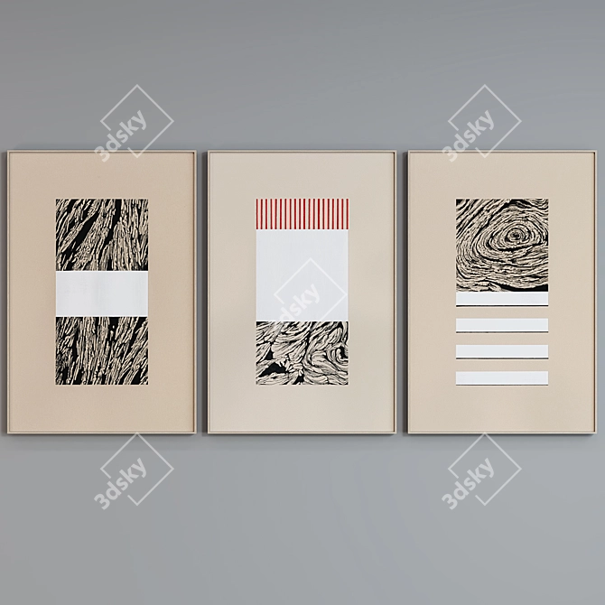 Modern Abstract Picture Frame Set 3D model image 5