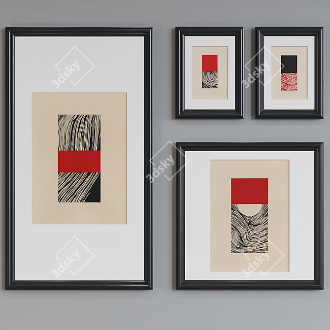 Modern Abstract Picture Frame Set 3D model image 3