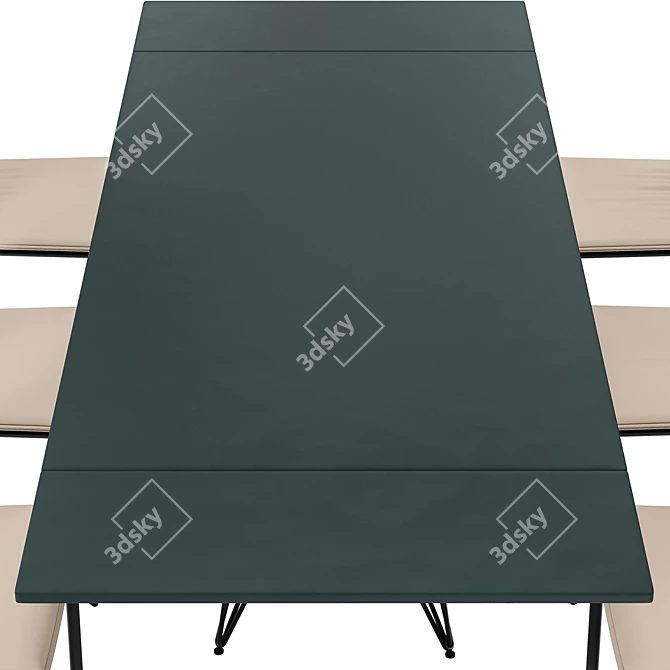 Elegant Tortora Dining Chair & Esf-T041 Table Set 3D model image 2