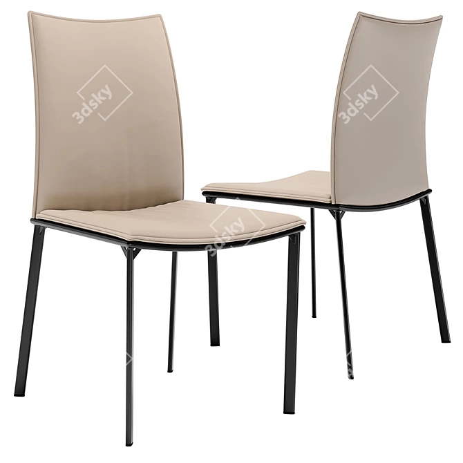 Elegant Tortora Dining Chair & Esf-T041 Table Set 3D model image 3