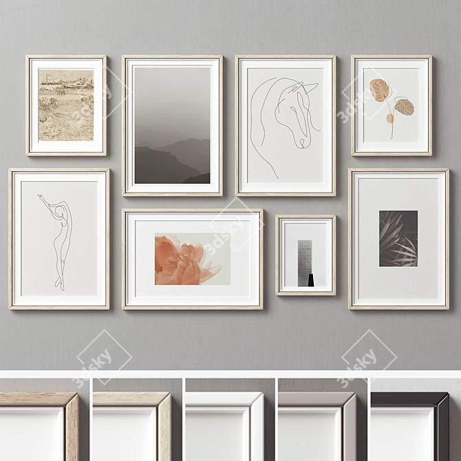 Modern Multi-Frame Picture Set 3D model image 1