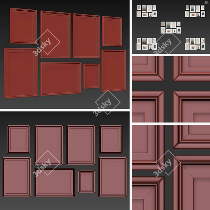 Modern Multi-Frame Picture Set 3D model image 5