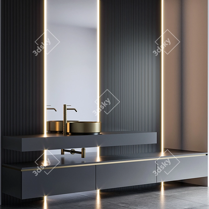 Gessi 316 Faucet - Stylish Bathroom Furniture 3D model image 3