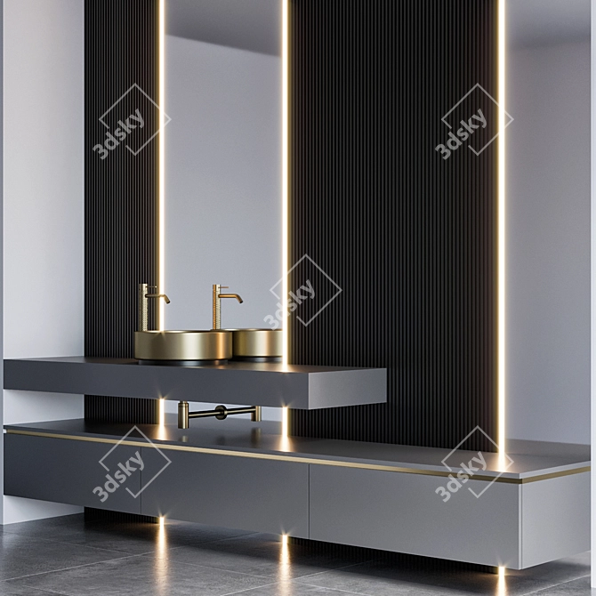 Gessi 316 Faucet - Stylish Bathroom Furniture 3D model image 4