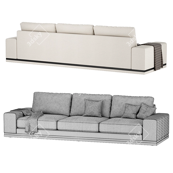 Luxury Cohen Sofa by Longhi 3D model image 2