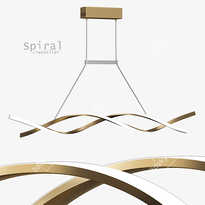 Sleek Spiral Chandelier 3D model image 5