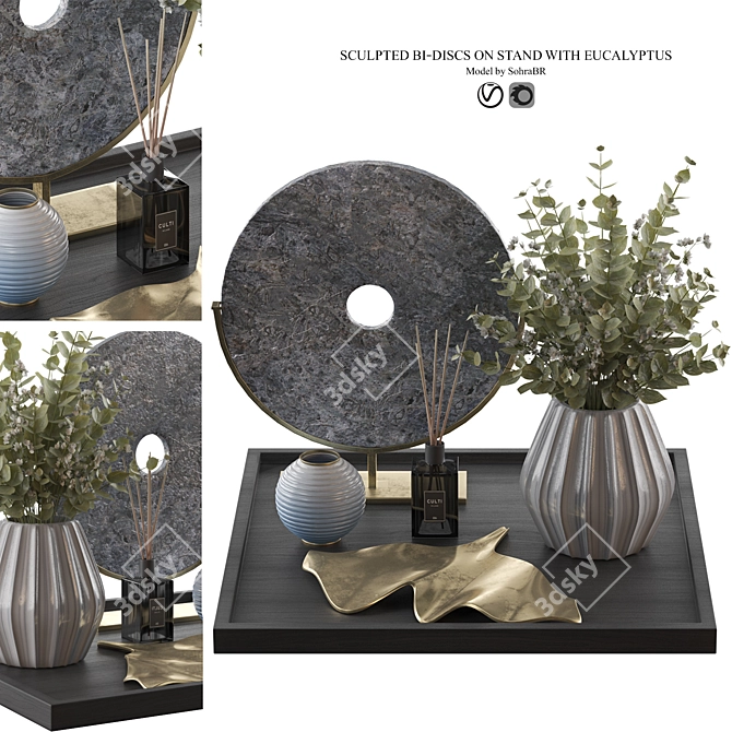 Sculpted Decorative Bi-discs 3D model image 1