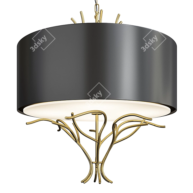 Elegant Gold Ceiling Sculpture 3D model image 1