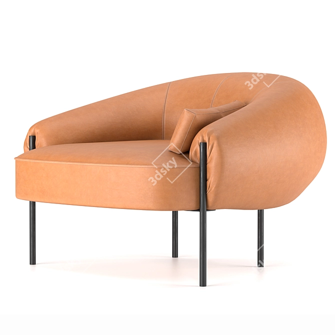 Luxury Leather Armchair: Isola Amura 3D model image 1