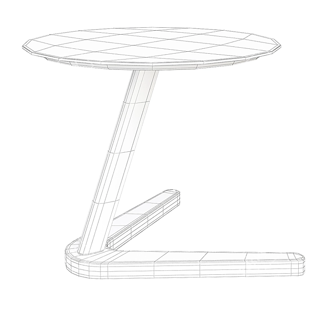 Pinewood End Table - Stylish and Functional 3D model image 2