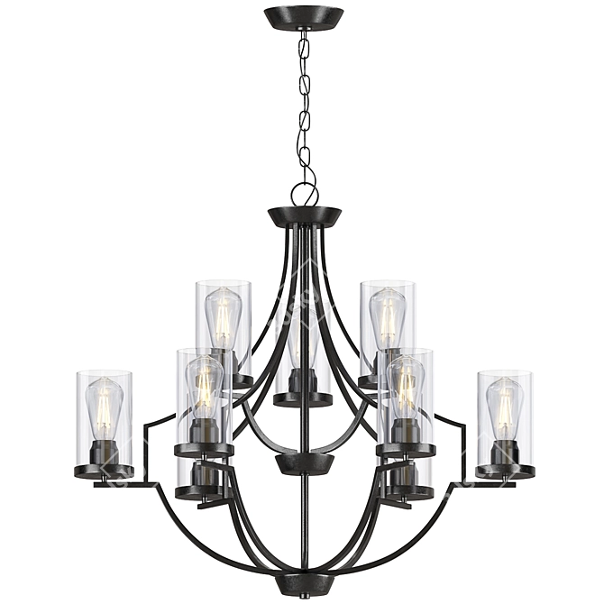 Elegant Rumaysa 9-Light Chandelier 3D model image 1