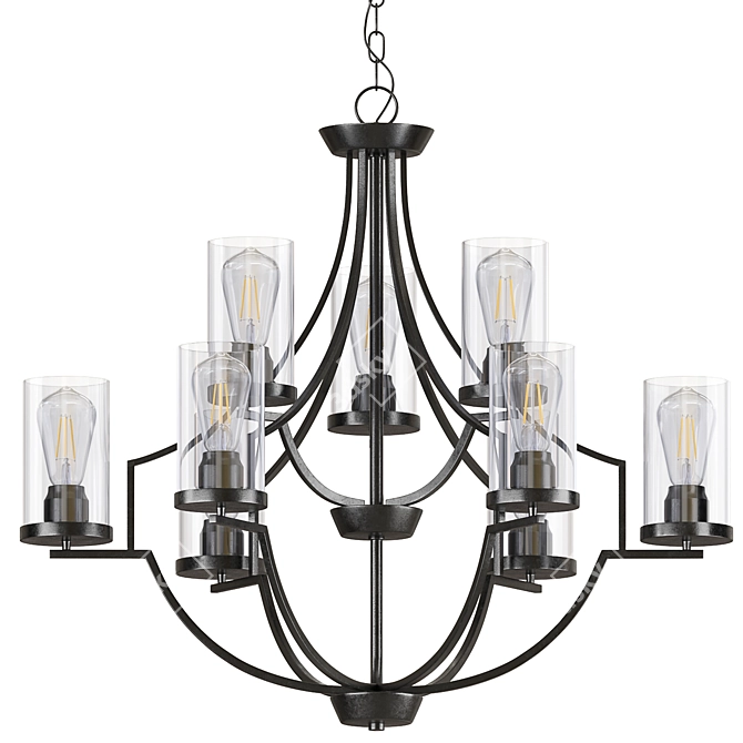 Elegant Rumaysa 9-Light Chandelier 3D model image 2