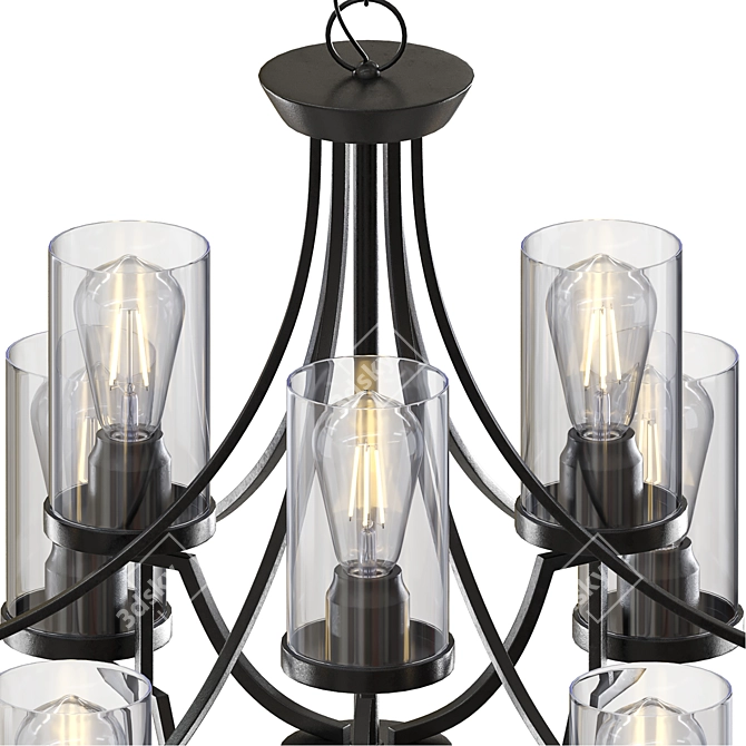 Elegant Rumaysa 9-Light Chandelier 3D model image 3