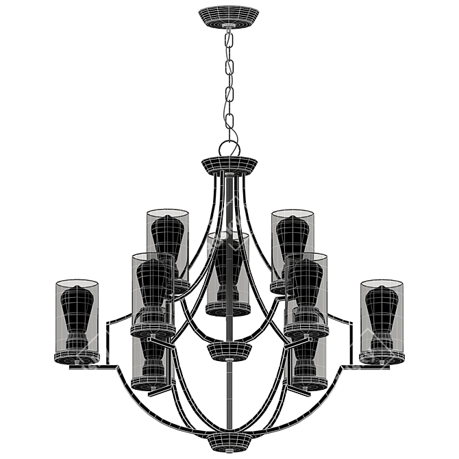 Elegant Rumaysa 9-Light Chandelier 3D model image 4