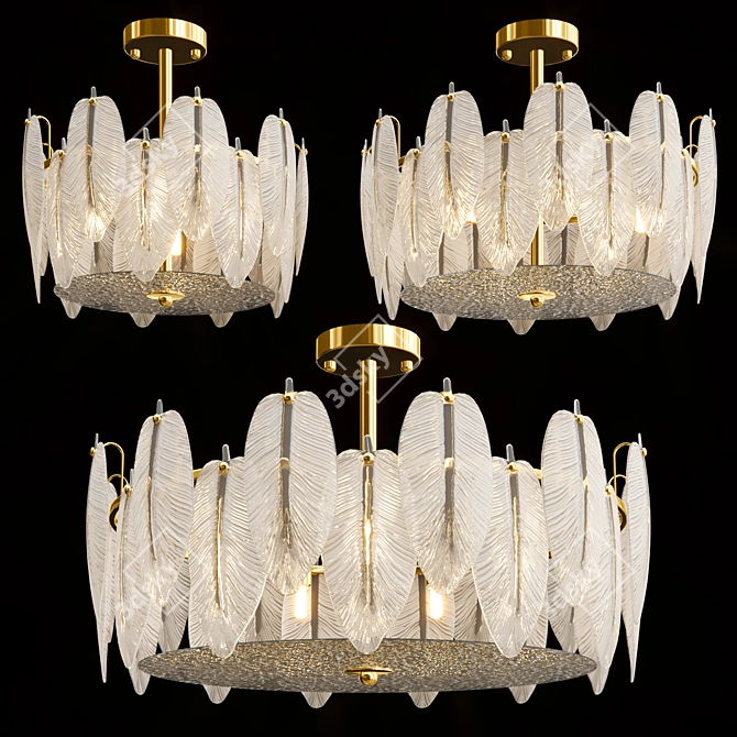 Feathered Elegance Chandelier 3D model image 1