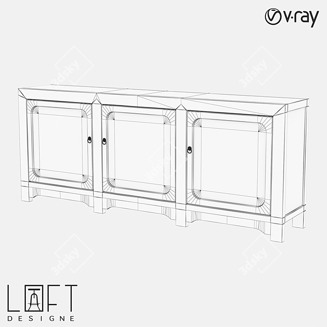 LoftDesigne 80465 Pine and MDF Chest of Drawers 3D model image 2