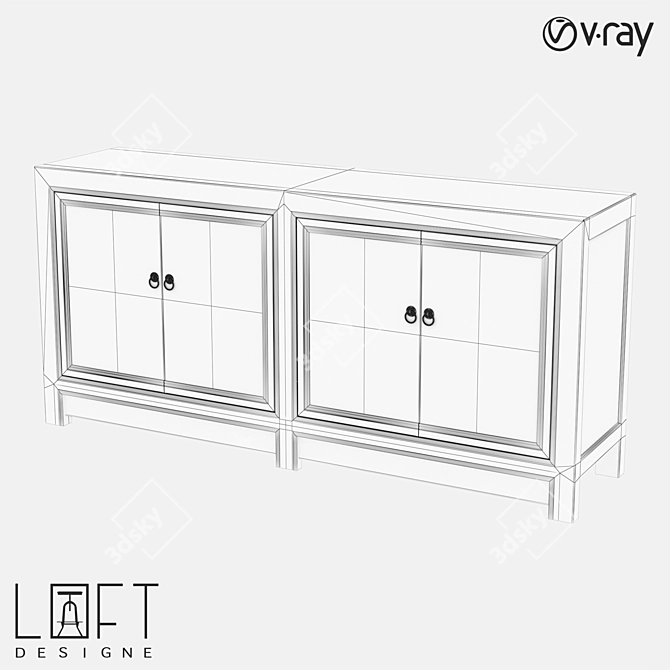 Modern Pine and MDF Chest of Drawers | LoftDesigne 80468 3D model image 2