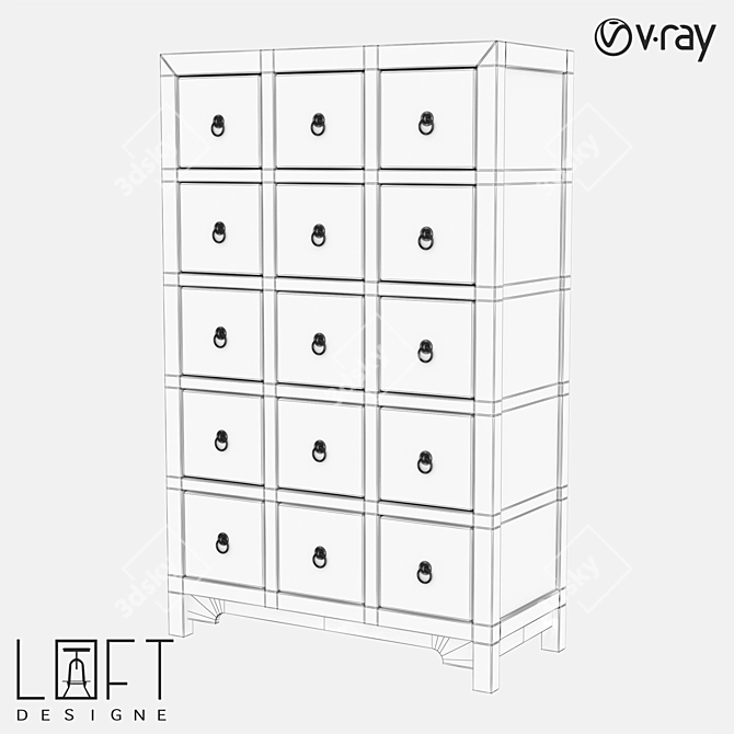 LoftDesigne 80470 Wardrobe: Stylish Pine and MDF Storage 3D model image 2