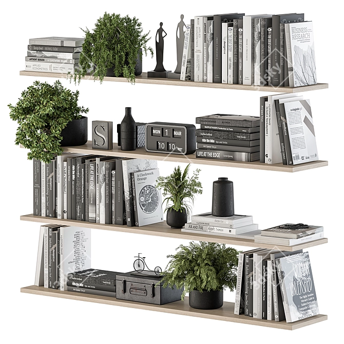 Elegant Shelf Decor Set - Set 11 3D model image 1