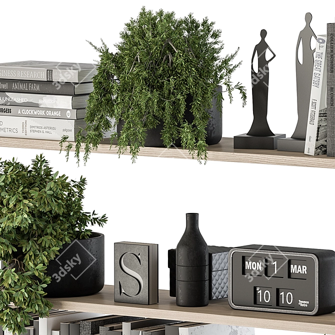 Elegant Shelf Decor Set - Set 11 3D model image 3