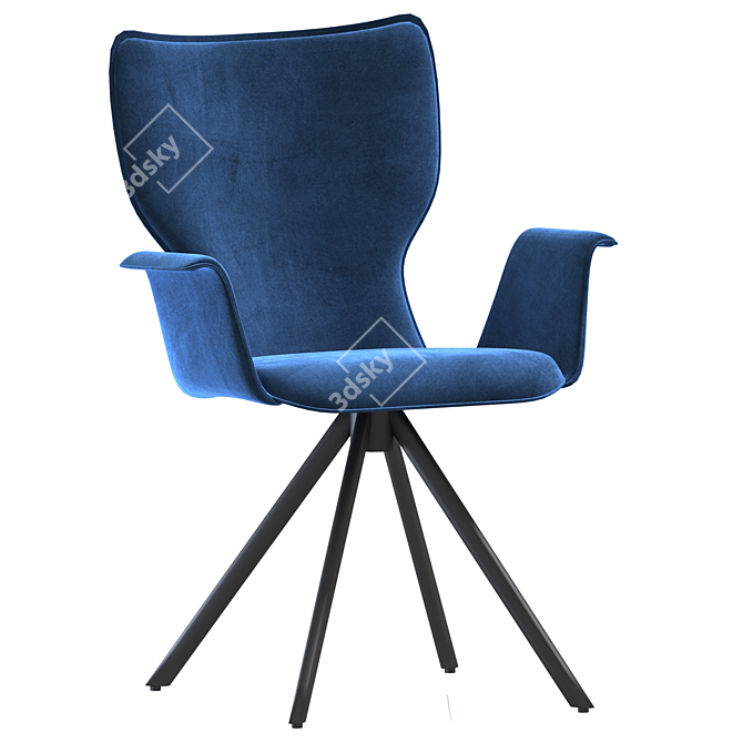 Essen: Russian-Made Metal and Wood Dining Chair 3D model image 2
