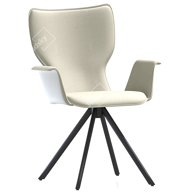 Essen: Russian-Made Metal and Wood Dining Chair 3D model image 3