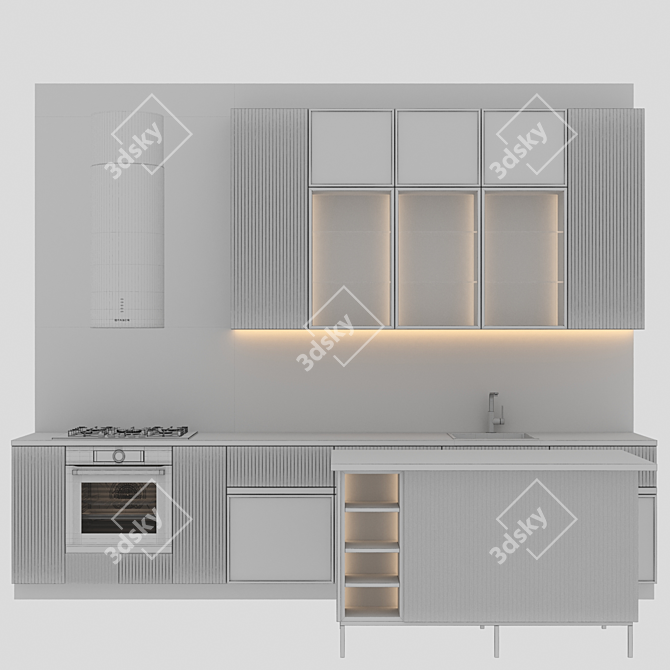 Modern Kitchen Transformable 3D model image 7