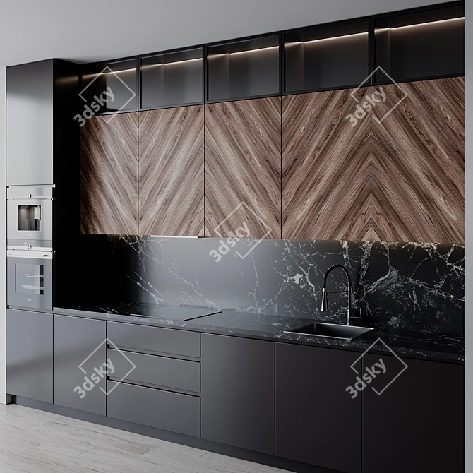Modern Kitchen: Customizable Design 3D model image 2
