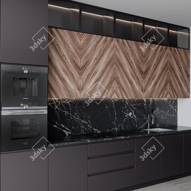 Modern Kitchen: Customizable Design 3D model image 3