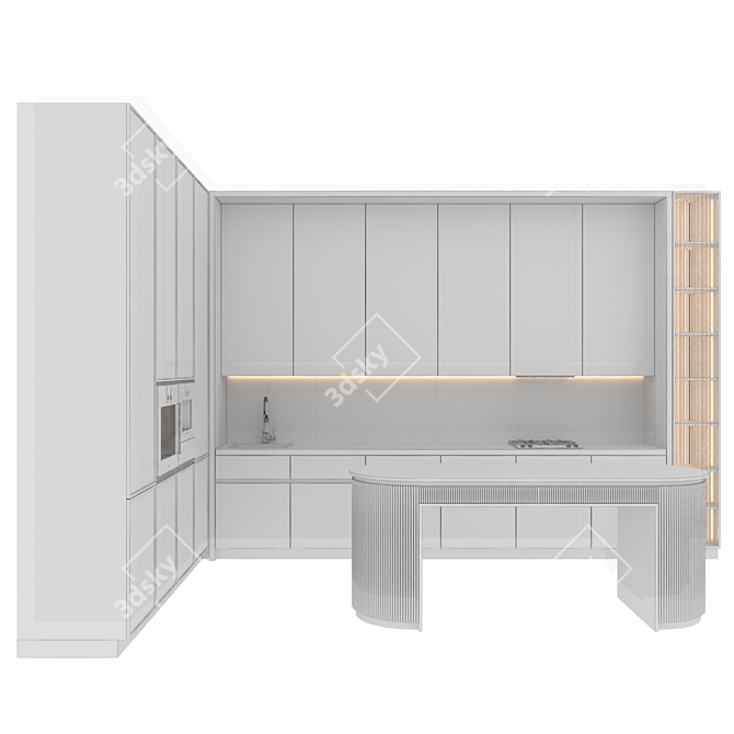 Italian120: Whit Gold Kitchen 3D model image 8