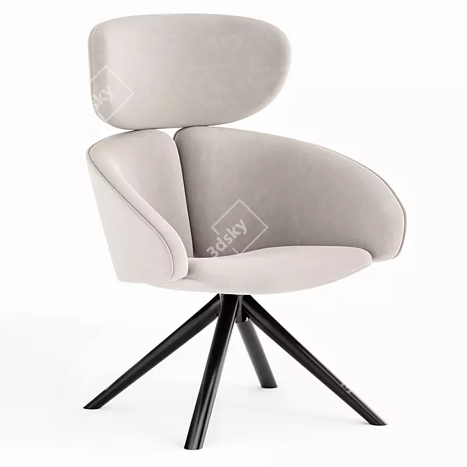 Modern Peach Armchair 3D model image 1