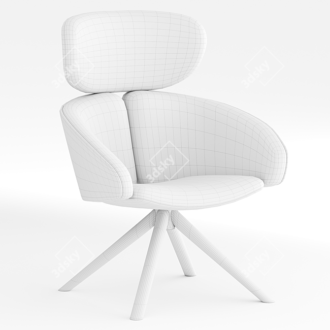 Modern Peach Armchair 3D model image 3