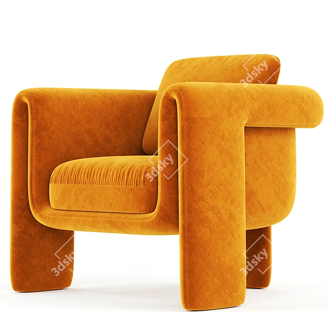 Luxurious Velvet Floria Chair 3D model image 1