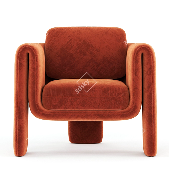 Luxurious Velvet Floria Chair 3D model image 5