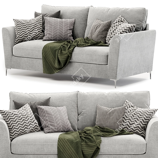 Luxury Legend Fabric Sofa 3D model image 2