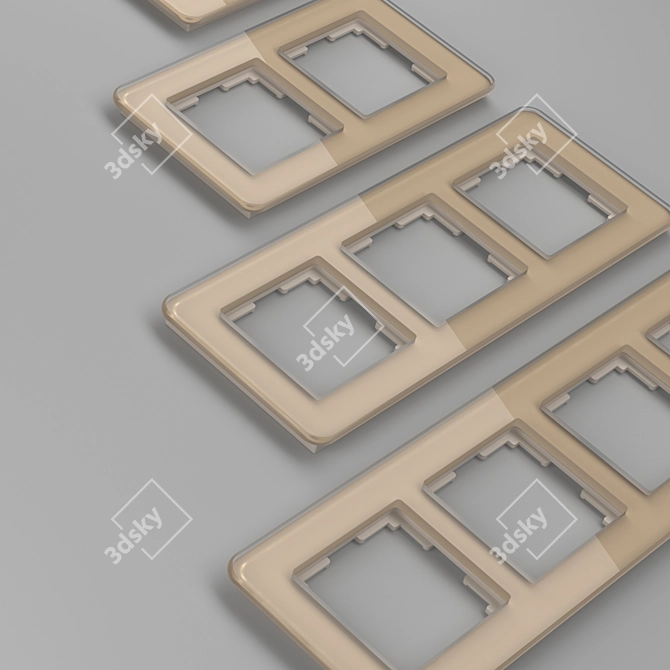 OM Elite Ivory Glass Frames 3D model image 2