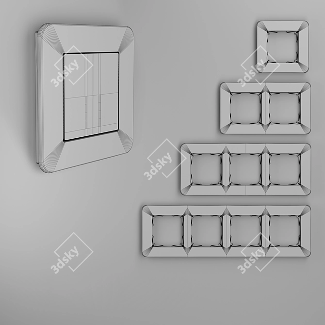 OM Elite Ivory Glass Frames 3D model image 3