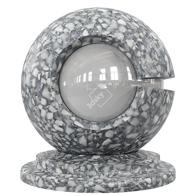 PBR Terrazzo Marble: High-Quality Seamless Material 3D model image 3