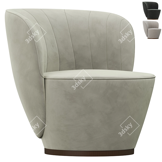 Elegant Pearl Armchair: Luxurious and Comfortable 3D model image 2