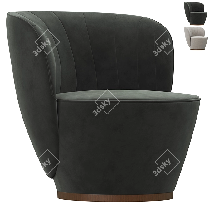 Elegant Pearl Armchair: Luxurious and Comfortable 3D model image 3