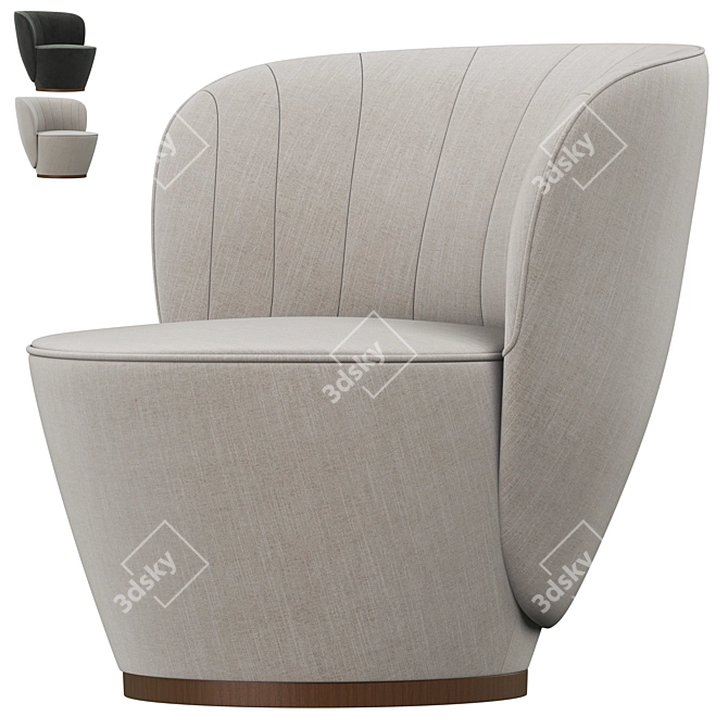Elegant Pearl Armchair: Luxurious and Comfortable 3D model image 4