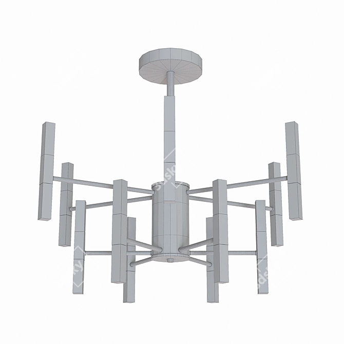 Elegant Ramona Pendant Chandelier 3D model image 2