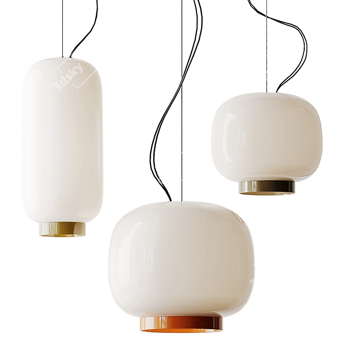 Foscarini Chouchin Reverse 3 Pendant: Stylish Ceiling Lighting 3D model image 1