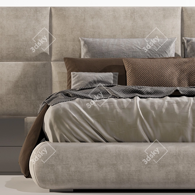 Luxury Fendi Casa Bed - Exquisite Elegance! 3D model image 3