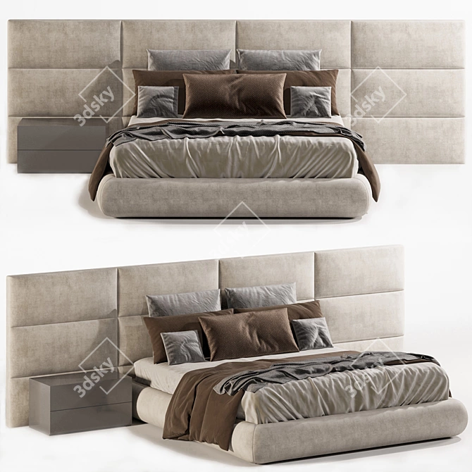 Luxury Fendi Casa Bed - Exquisite Elegance! 3D model image 6