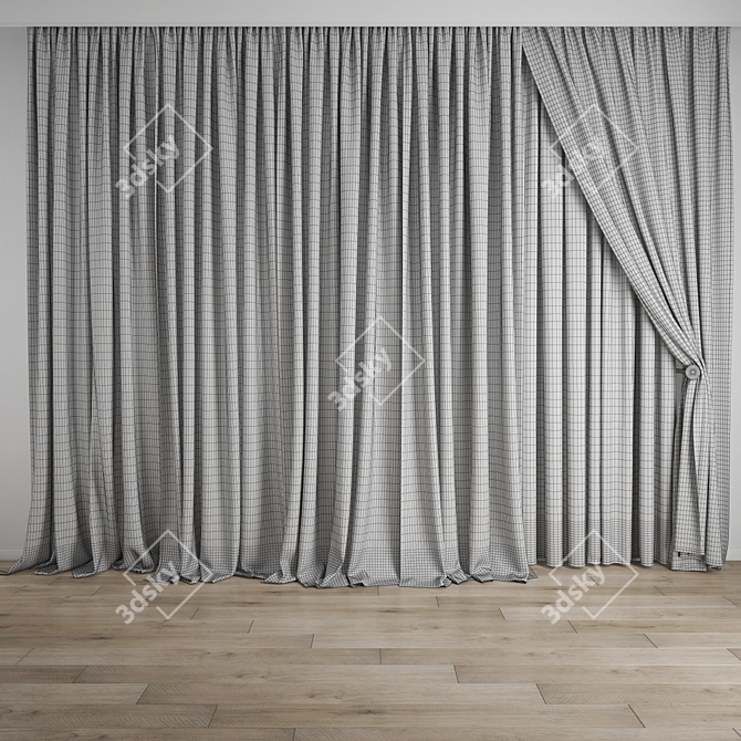 Poly Curtain Set: High Quality 3D Model 3D model image 3